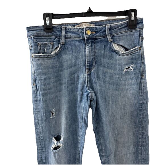 ZARA Basic Dept Z1975 Heritage Denim Distressed Skinny Jeans Size 6 Women's - Picture 3 of 7